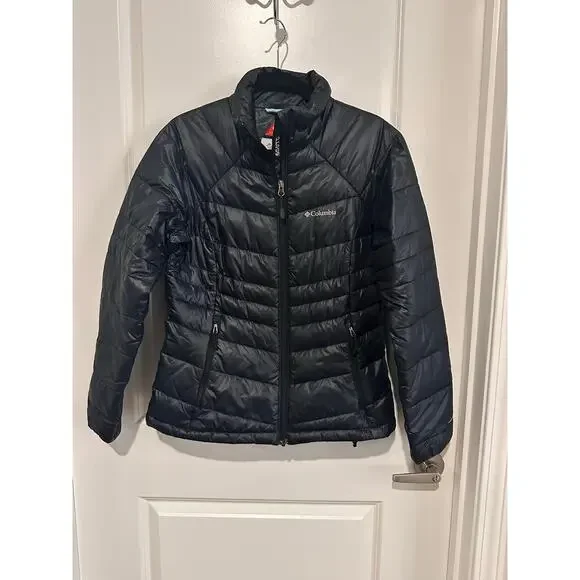 Women's Columbia Turbo Down Omni-Heat Dark Navy Jacket Coat Sz. Medium - Picture 1 of 10